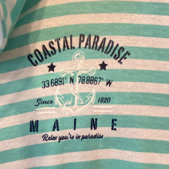 Bundle Track Jacket/Tee Set BAR HARBOR Beach Resort Green Stripe Full Zip XL - Picture 4 of 11